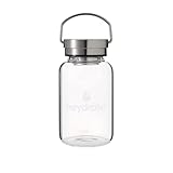 heydrate Trinkflasche Glas | BPA-Frei | Hochwertiges Borosilikatglas | Mit Schutzhülle & Sieb | 1...