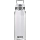 SIGG Total Color Transparent Trinkflasche (1 L), schadstofffreie und auslaufsichere Trinkflasche,...