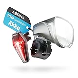 ABSINA LED Fahrradlicht Set USB aufladbar - 200m Reichweite & 100 Lux Fahrradbeleuchtung StVZO...