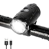 Fahrradlicht Vorne, STVZO Zugelassen Fahrradbeleuchtung, IPX4 Wasserdicht Fahrradlampe Vorne USB...