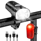 LED Fahrradlicht Set,StVZO Zugelassen Fahrradbeleuchtung Fahrradlicht USB Aufladbar Wasserdicht I...
