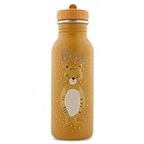 Personalisierte Trinkflasche aus Edelstahl von Trixie Baby Gravur des Namens (500 ml, Tiger)