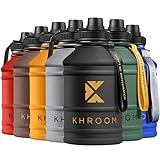 Khroom® Edelstahl Trinkflasche Sport 2,2 L - Kohlensäure geeignet & bruchfest - BPA freie...