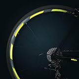 reflecto Neon Reflektoren-Aufkleber für Fahrradfelgen in gelb oder orange – 24 Streifen im Set...