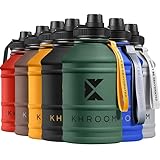 Khroom® Edelstahl Trinkflasche Sport 2,2 L - Kohlensäure geeignet & bruchfest - BPA freie...