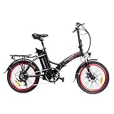 Argento Unisex – Erwachsene Feder+ Elektrofahrrad Citybike klappbar, rot, 42