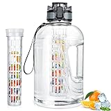 UTEBIT 2.2 Liter Trinkflasche Sport mit Früchtebehälter, Wasserflasche Große öffnung mit...