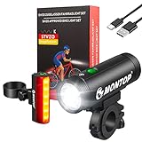 StVZO Zugelassen Fahrradlicht Set USB Akku, LED Fahrradbeleuchtung Fahrradlampe, Bike Light...
