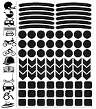 Biomar Labs® Reflektoren Reflektierende Aufkleber Reflexfolie Schwarz Stickers Set (84 Stück)...