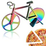 Toskope Fahrrad-Pizzaschneider,Edelstahl Doppel Pizza Schneider, Pizzaschneider aus...