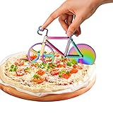 Fahrrad-Pizzaschneider：Pizzaschneider aus Antihaftbeschichtetem Edelstahl，Doppel Pizza Cutter...