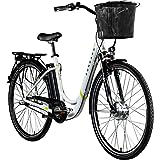 ZÜNDAPP E Damenrad 700c E-Bike Pedelec Z510 Citybike Elektrofahrrad 28' Fahrrad (weiß/grün, 48...