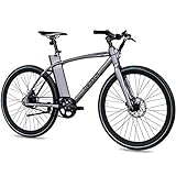 CHRISSON 28 Zoll E-Bike mit Riemenantrieb eOCTANT grau matt - Elektrofahrrad City Bike mit Aikema...